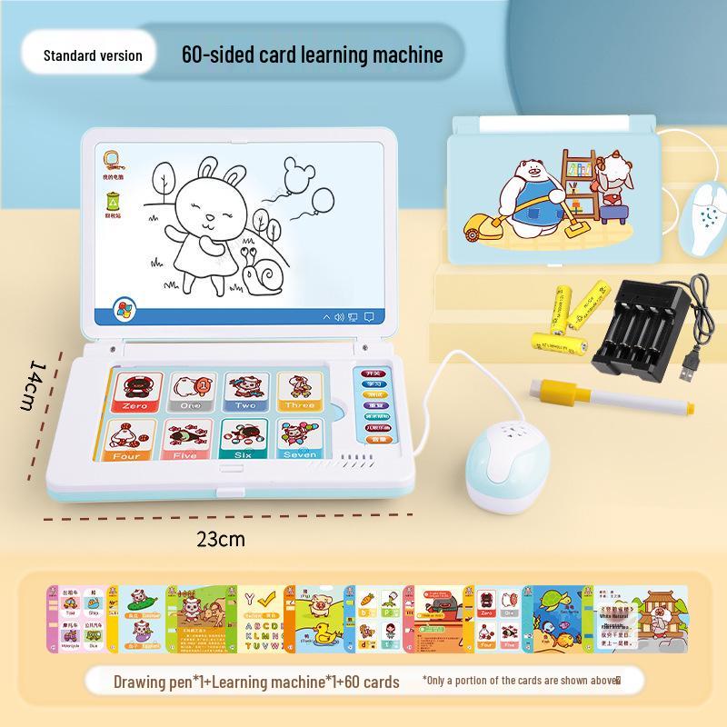 Kid's Learning Laptop Toy: Early Education Computer with Card Slot