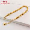 Glossy Imitation 3D Hard Pure Couple's Gold Plated Carven Design Lucky Round Beads Gold-Plated Bracelet