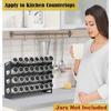 4 Tier Countertop Spice Rack Organizer for Kitchen Cabinet Pantry or Wall Mount Matte Black Jars Not Included