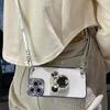 Applicable To Apple 16 Promax Mobile Phone Case IPhone 14 Cartoon Mirror Bracket 13 New Women 12 Crossbody Rope 15