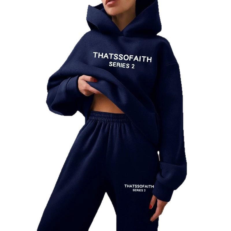 Casual Hoodie Set Winter Couple Matching Fashion Streetwear Outfit