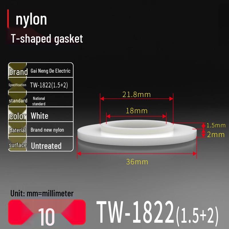 T-förmiger Nylon-Kunststoff-Dichtungsring und Schraubwellenhülse (Für dich: M2-M35)
