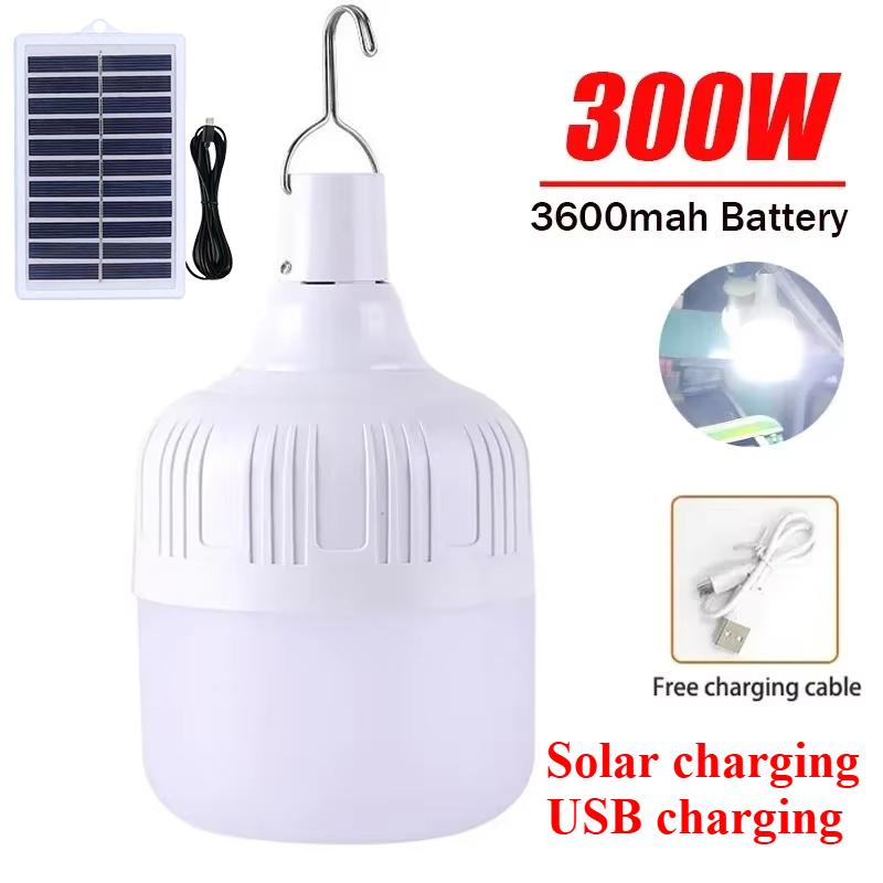 100-500W Rechargeable Portable LED Emergency Lights Outdoor Portable Lanterns Hanging Camping Energy Saving Bulb for Garden Tent