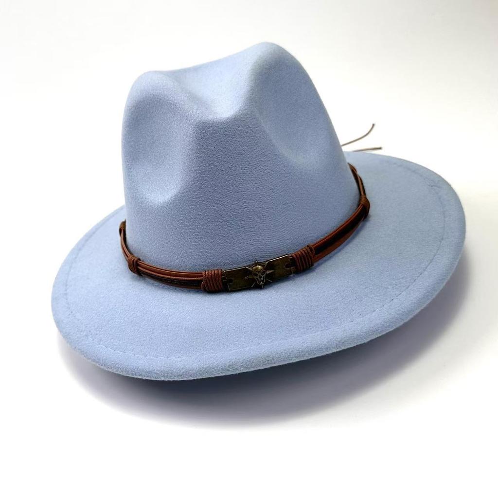 Jazz Hat Season Belt Top Hat Woolen Hat Felt Hat Versatile Trend