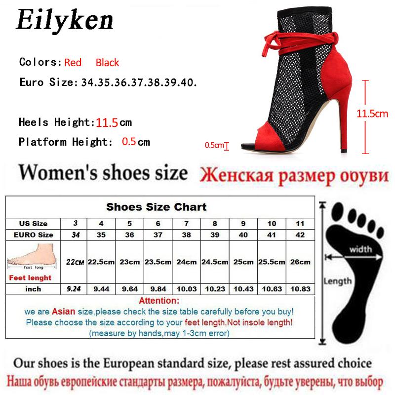 Fashion Eilyken Sexy Peep Toe Stiletto Heels Women's Sandals Party Zipper ANKLE Boots Club Strippers Shoes Sandalias De Mujer