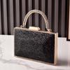 Advanced Gold Sequin Dinner Bag, Fashionable Diamond Studded Hand-held Party Dress Bag
