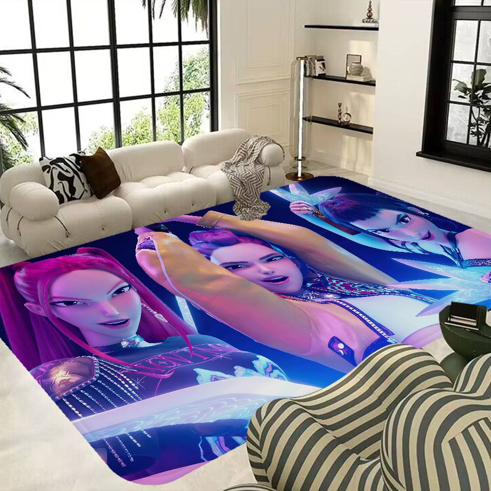 KPop D-Demons H-Hunters Chicas Anime Alfombra de Pasillo Estilo INS Suave Suelo de Dormitorio Casa Lavadero Alfombras Antideslizantes para Mesita de Noche