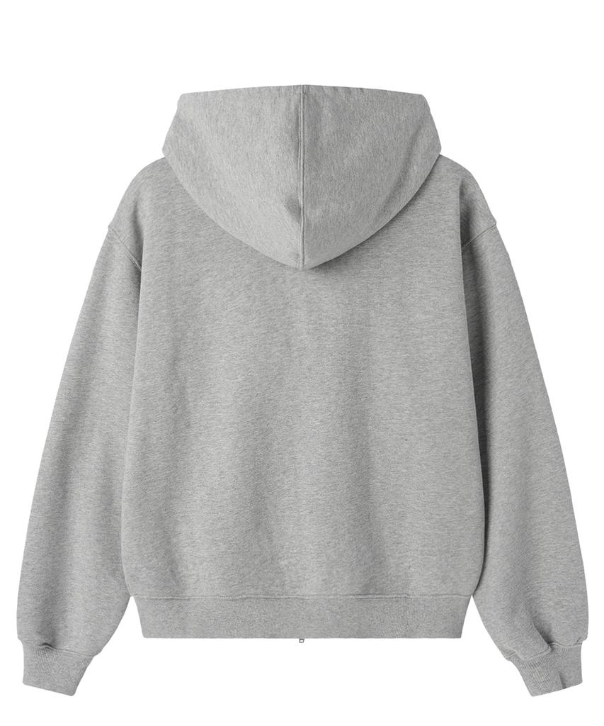 Openyard(Oy) Raw Patch Hoodie Zip Up - Melange