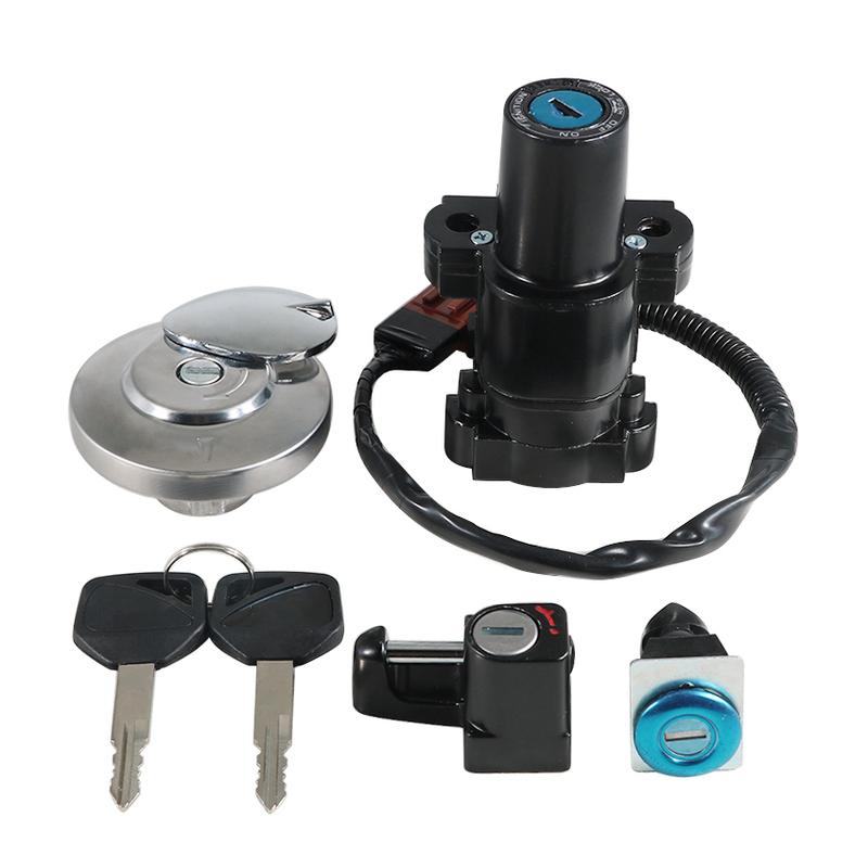 Motorcycle Ignition Switch Fuel Gas Tank Cap Cover Seat Lock Key Set Kit Fits for Honda CB400SS CB400 SS CB 400SS Replace Parts