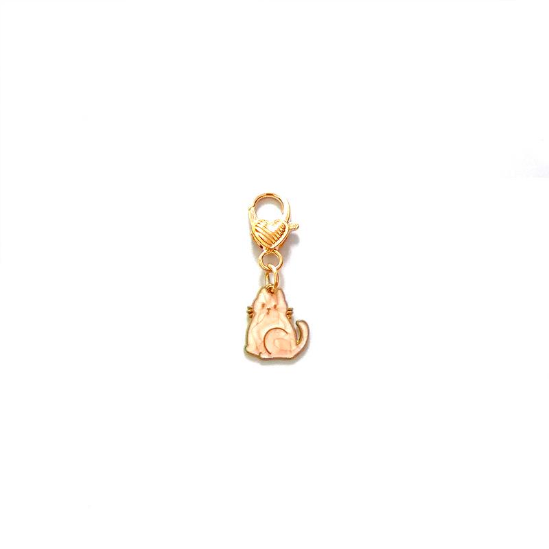 Pearlescent Kitten Keychain with Lobster Clasp Pendant