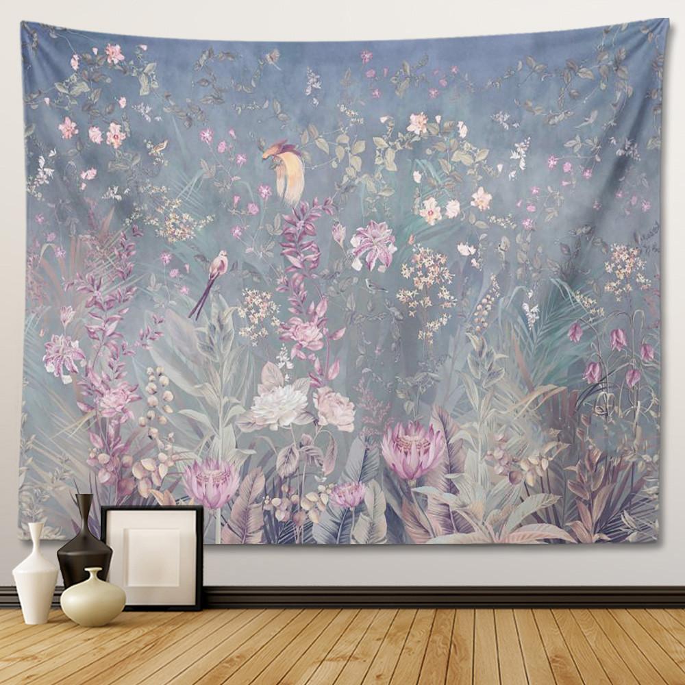 European Floral Retro Tapestry Plant Wall Hanging Bedroom Decoration Wall Hanging Tapestry Home Room Living Room Decoration