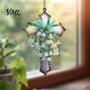 Religious Flower Ornament Lily of The Valley Suncatcher, Acrylic Stained Glass Style Hanging Pendant with Metal Chain, Elegant Floral Window