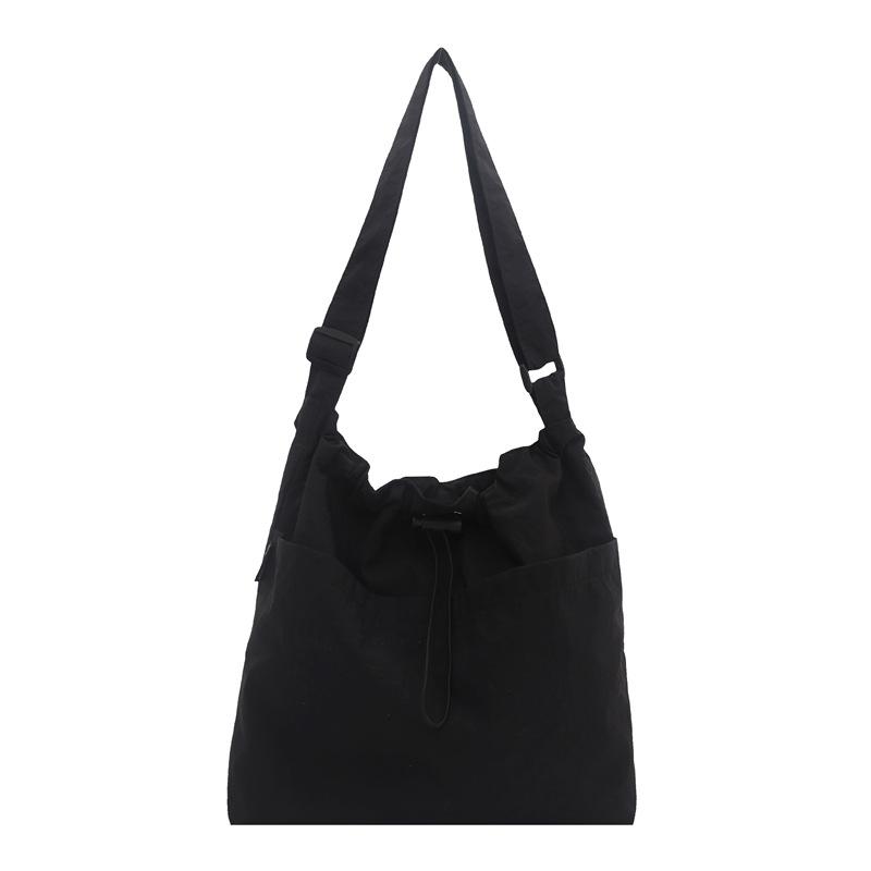 

New casual large bag women s shoulder bag nylon cloth tote bag large capacity class commuter messenger bag чёрный