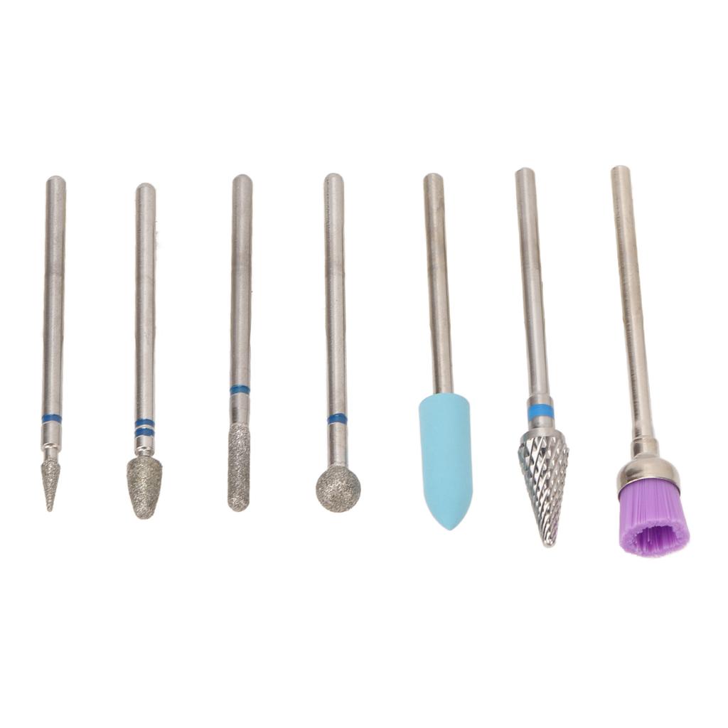 7pcs Nail Drill Bit Set Stainless Steel Portable Professional Fast Removal Nail Grinding Bits