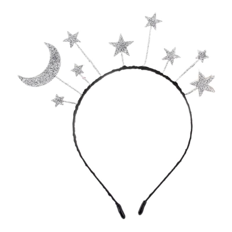 

Sequins Moon/ Star/ LOVE Shape Headband Lovely Hair Hoop Carnival Performances Headpiece Xmas Presents for Couple Child 1