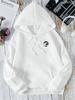 New with Different Moon Prints Front and Back Printed kangaroo pocket Hoodies Casual and Fashionable Women's Clothing