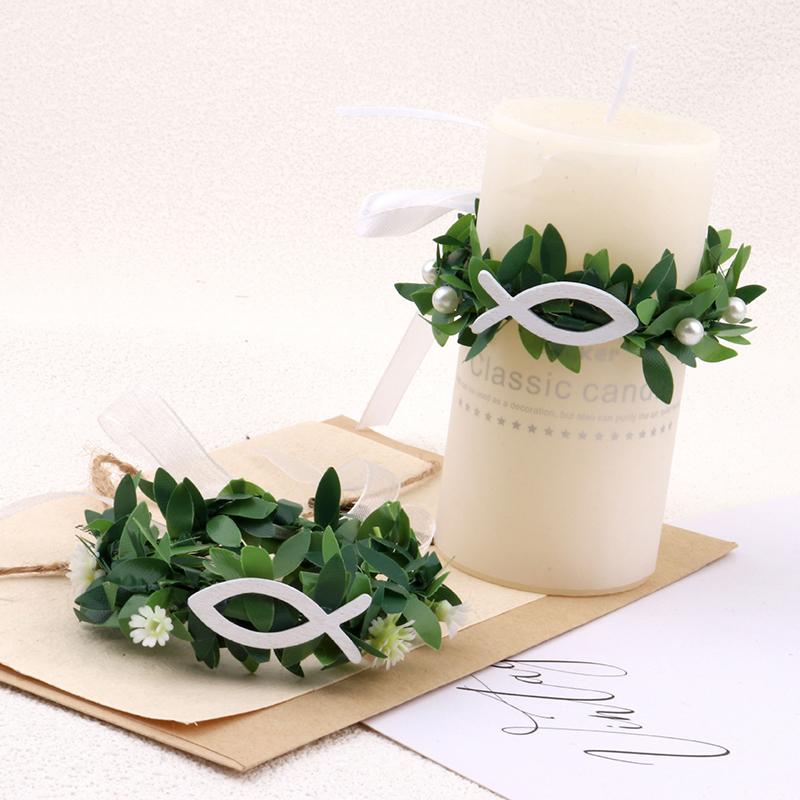10 Pcs Drip Protection Communion Candle,Candle Rings Small Artificial Wreaths Drop Catcher For Candles