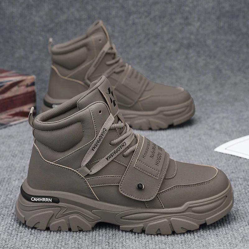 Casual Sneaker Ankle Boots Men's Sneakers Sports and Leisure Shoes for Men Soft and Comfortable Outdoor Boots Wear-resistant