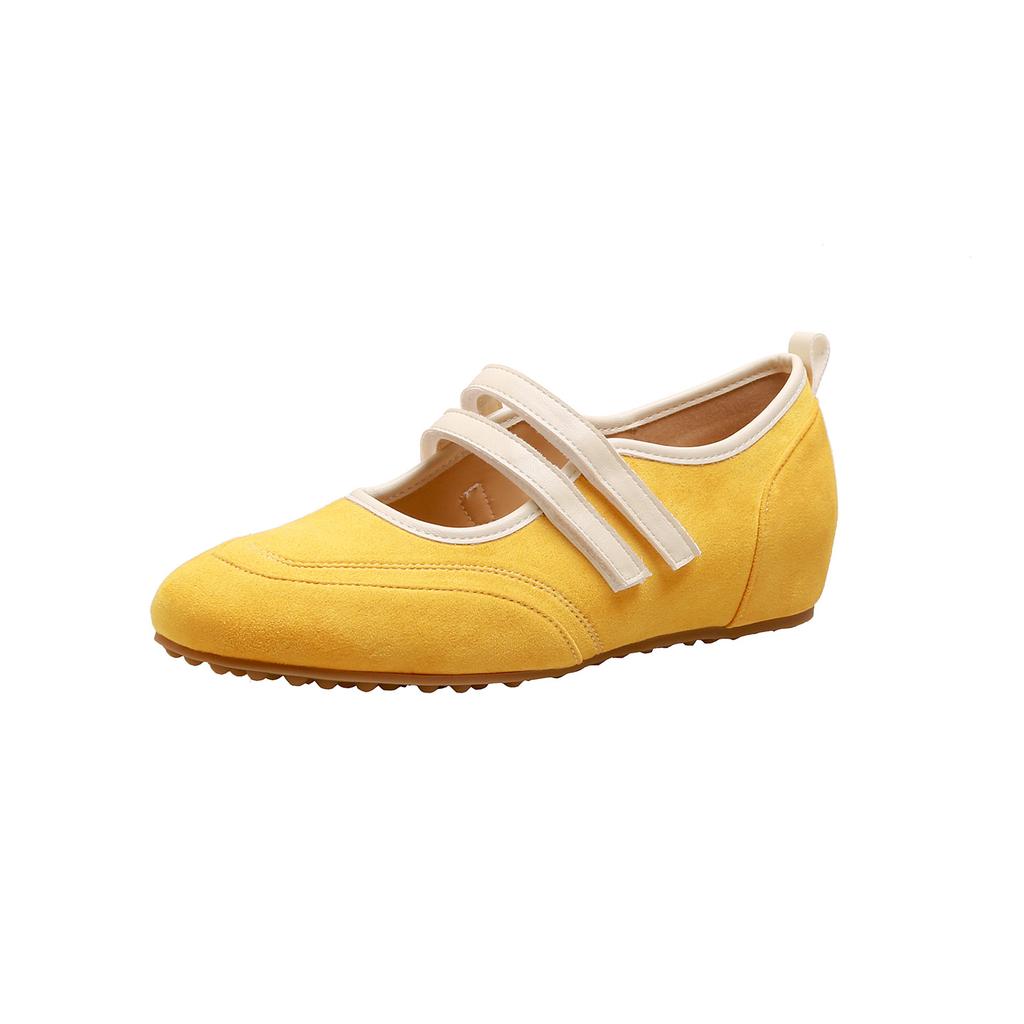 6338-2 Höhensteigernde Sport-Mary-Jane-Schuhe Damen Vielseitige Rote Ballerinas Ballett Deutsche Trainingsschuhe