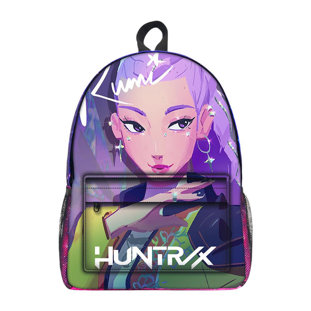 Kpop Demon Hunters Cartoon Pattern Oxford Cloth Student Backpack