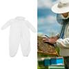 OnePiece Beekeeping Suit Protective Clothes with Dual Zippers Beekeeping Supplies White