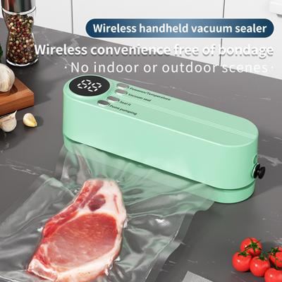 Mini Wireless Vacuum Sealer Portable Handheld 60kpa Strong Suction Fast Seal USB Rechargeable Food Sealing Machine