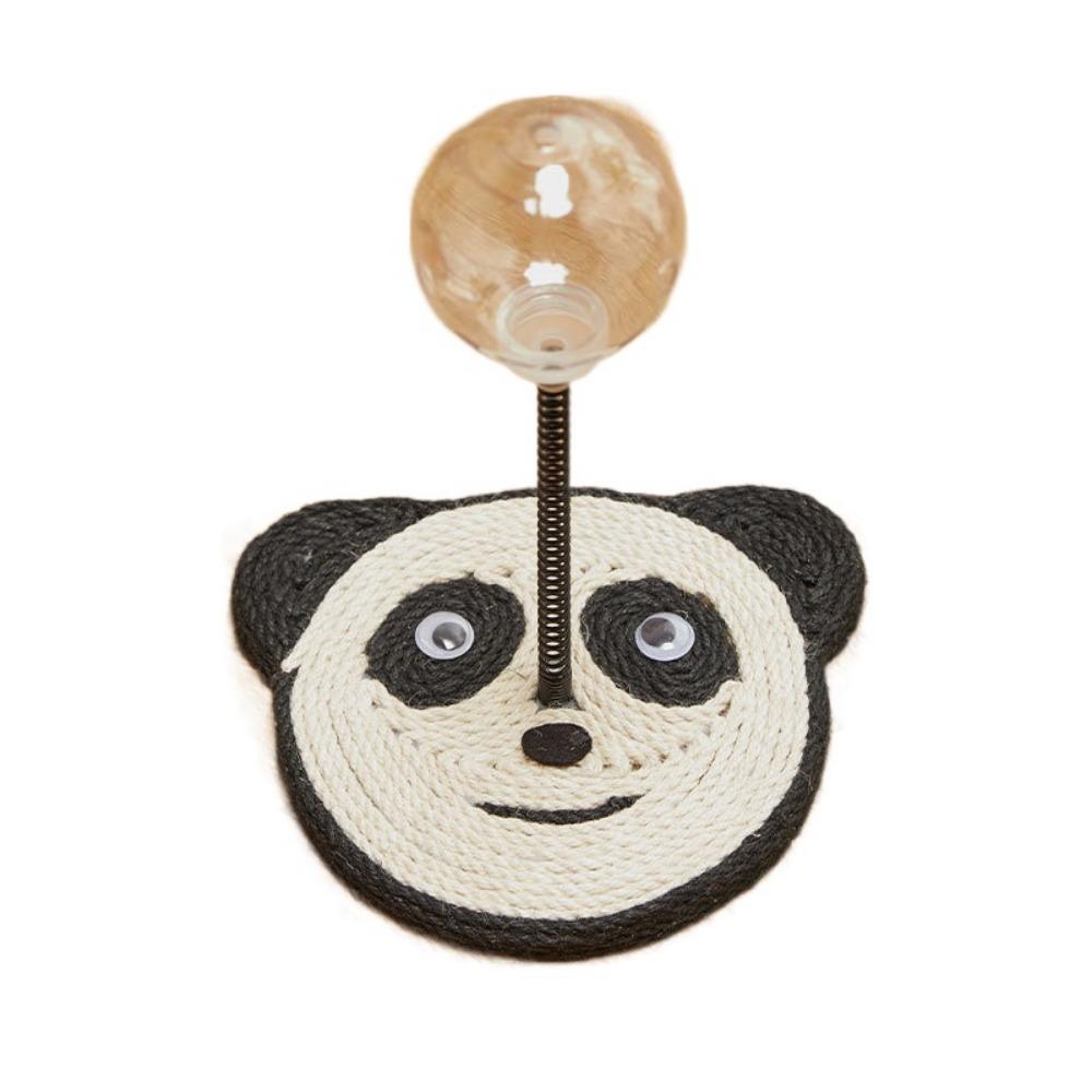 

Cartoon Cat Treat Ball with Scratcher Cat Scratch Mats with Treat Dispenser Mental Stimulation Panda