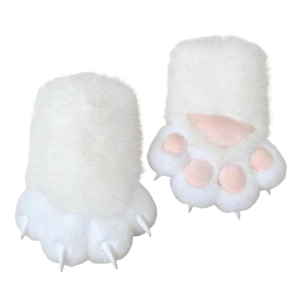 Kawaii Cartoon Cosplay Kostüm Handschuhe Fellige Fursuit Kigurumi Plüsch Katzenpfoten Handschuhe Verdicken Warm Katzenklauen Fäustlinge Geschenke