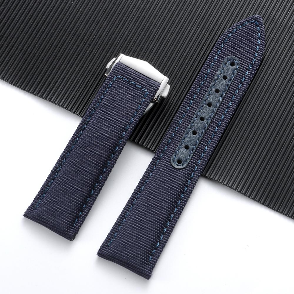 Cinturino per Orologio in Tela e Nylon da 20mm 22mm per Omega Seamaster 300 Cinturino per Speedmaster AT150 Fibbia Pieghevole Braccialetto Sportivo da Uomo