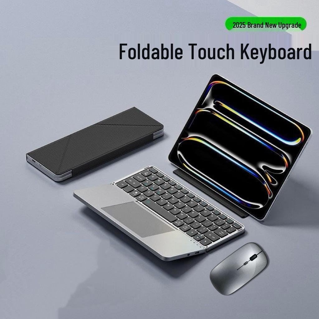Multi-Functional Portable Leather Touch Foldable Detachable Keyboard