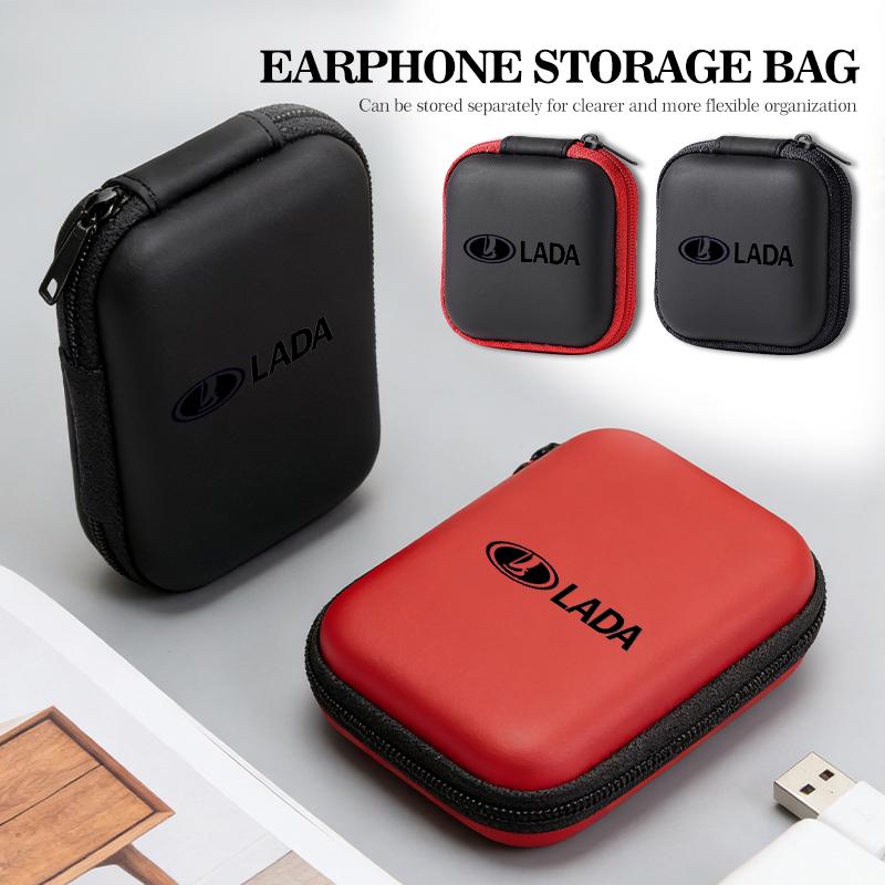 VRT4 For Lada Headphone Data Cable Storage Hard Drive Bag Portable Charger Zipper Box Niva Priora 4x4 Urban Vesta Granta Riva Samara