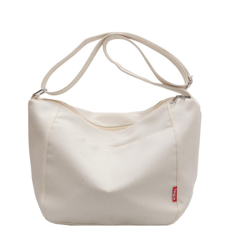 

Japan and Korea Harajuku dark ins lazy Buddhist women s bag men s solid color canvas shoulder messenger bag large capacity student bag бежевий