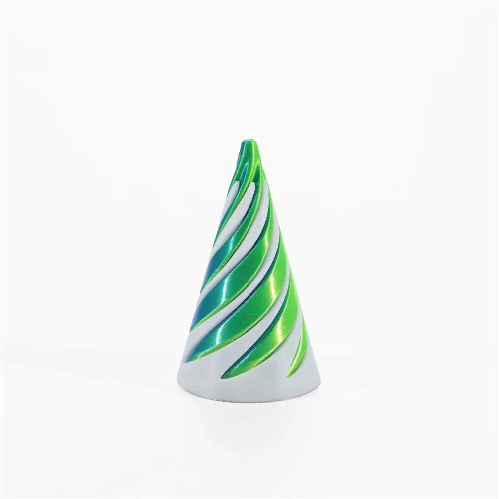 2025 3D Printed Spiral Cone Toy Impossible Pyramid Passthrough Sculpture Pass Through Pyramid Toy Mini Vortex Thread Illusion