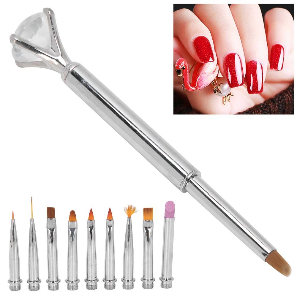1 x Pen 10 x Pen Head Detachable Gel Pen Detachable Nail Art Brush  Diy Nail Decoration