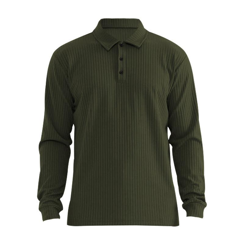 Autumn Men's Long-sleeved T-shirt Anti-stripe Loose Lapel Long-sleeved Polo Shirt Men's Tops