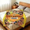 Cartoon Bobs Burgers Anime Throw 240g Flannel Blanket Lightweight Soft Skin-friendly Summer Thin Throw Blanket