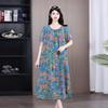 Summer 2026 Plus Size Cotton Silk Long Dress for Middle-Aged Women
