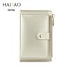 HAITAO Women's Pearlescent Korean Wallet: Compact Zipper Bag with Multi-Card Slots and Coin Purse.