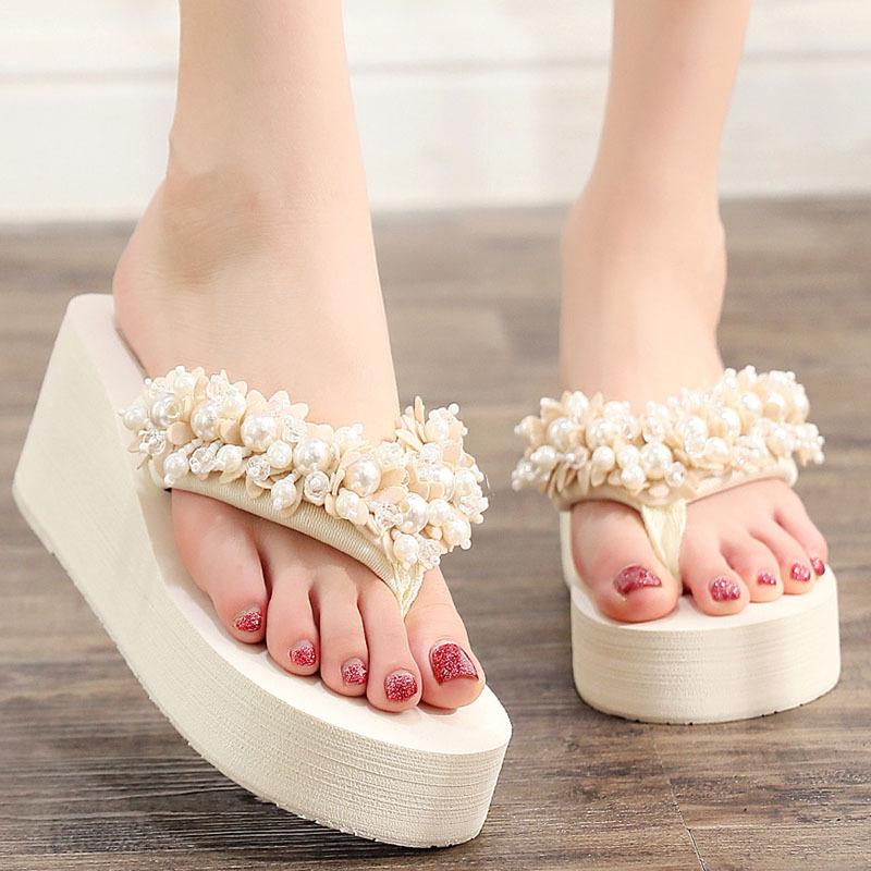 Fashion Comemore Wedge Flip Flops Women 2025 Summer Black Thick Bottom Platform Sandals Slides Woman Plus Size 42 Casual Beach Slippers
