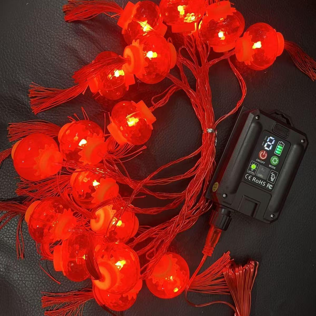 

Solar Chinese Red Lantern String Lights with Tassels – Spring Festival Decorative Holiday Lights 1.5m 10 lights battery (steady on)