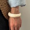 DIEZI New Fashion Hip Hop Beige Resin Acrylic Bangles Ethnic Geometric Wide Cuff Bangles For Women Men New Bracelet Jewelry