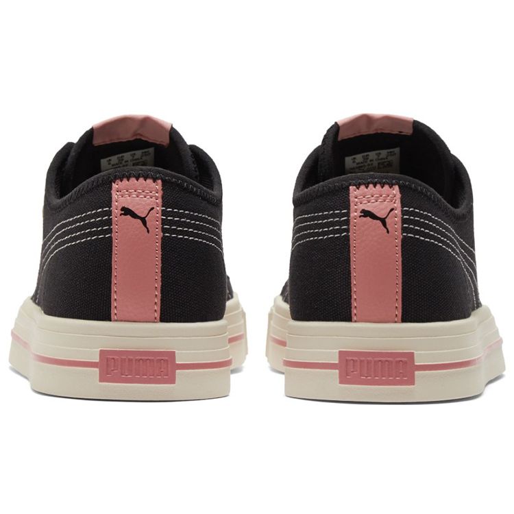 Puma Ever Fs Canvas Low Top Skate Shoes Unisex Sneakers Black Pink 383865-02