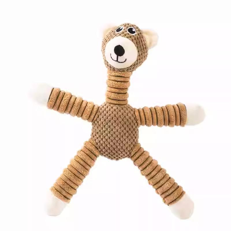 Brinquedo de Pelúcia para Cães Durável e Sonoro para Alívio da Dentição e do Tédio