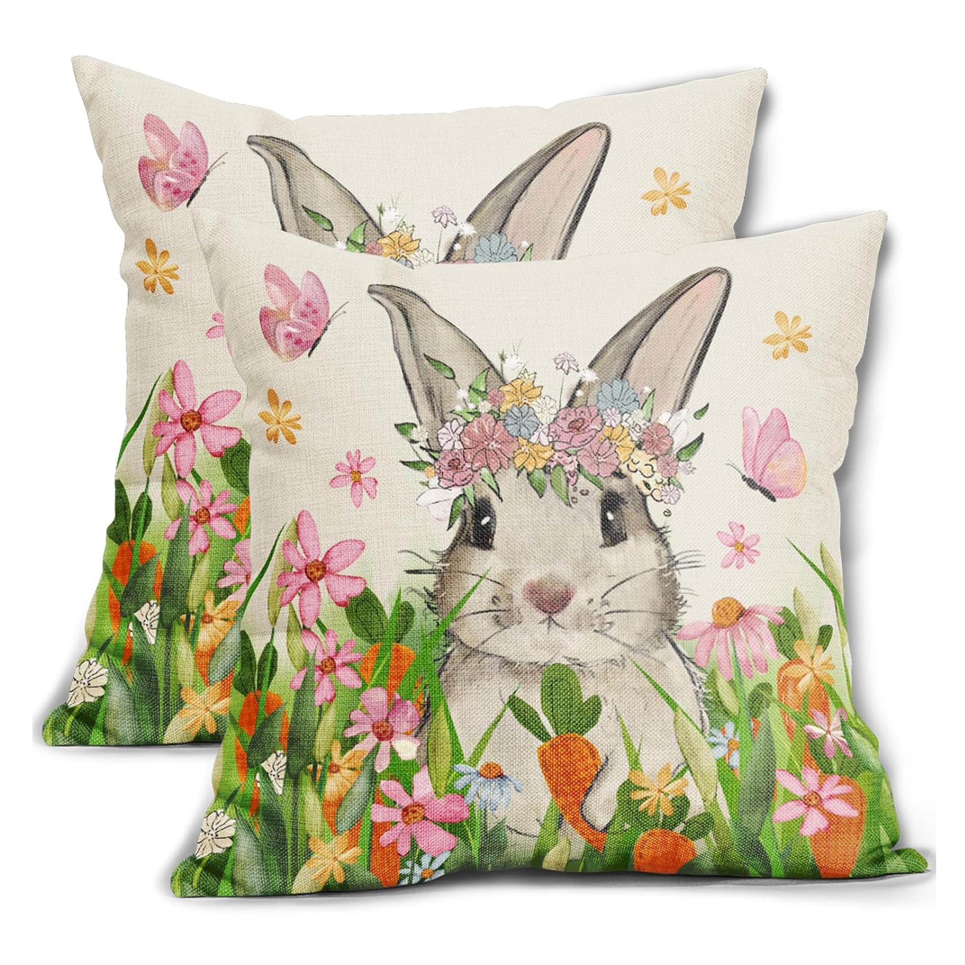 

2 pieces Easter bunny pillowcase, modern style throw pillowcase 40x40cm/16x16inch