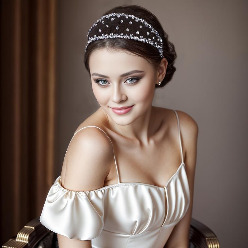 Stylish Black Hollow Mesh Wide-Brim Headband with Rhinestones, Elegant Women's Hair Accessory for Daily, Dating & Party Wear