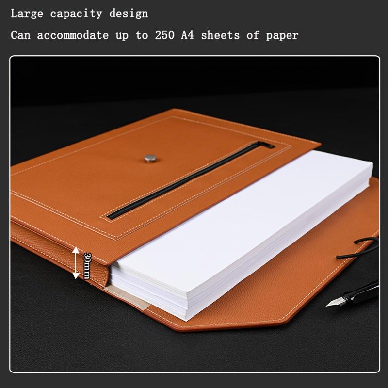 [Fashion Large Capacity File Bag] A4 File Bag - Large Capacity Thickened Version Office Storage Folder for Business Conference and Documents Storage