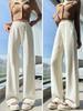 Women's High-waisted Elasticated Sweatpants With A Drape, Casual, Sporty, Straight-leg Wide-leg Design