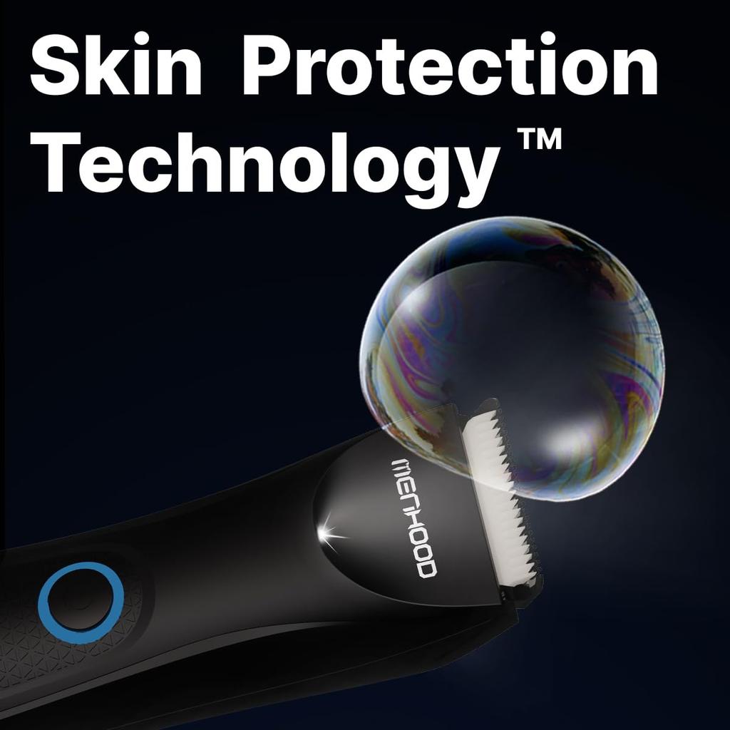 Menhood Grooming Trimmer Mini | Rasatura delle parti intime del corpo per uomo | Ricaricabile | Senza fili | Impermeabile | Torcia LED | Fino a 90 minuti di autonomia | Protettivo per la pelle