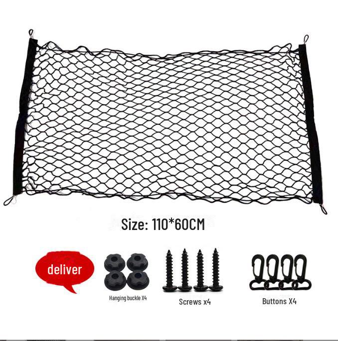 Double-Layer Car Trunk Storage Net for Luggage