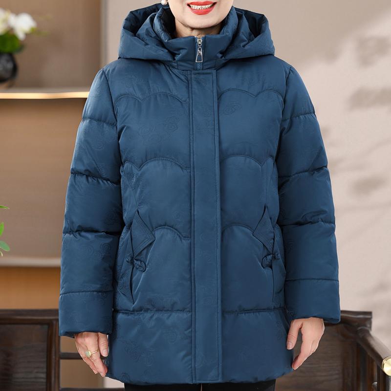 

Большие размеры 2XL-7XL для женщин среднего возраста, зимние пальто с капюшоном, толстые теплые парки, элегантные свободные верхние одежды, женские куртки 7XL синий